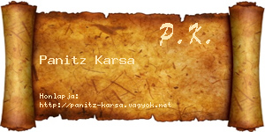 Panitz Karsa névjegykártya